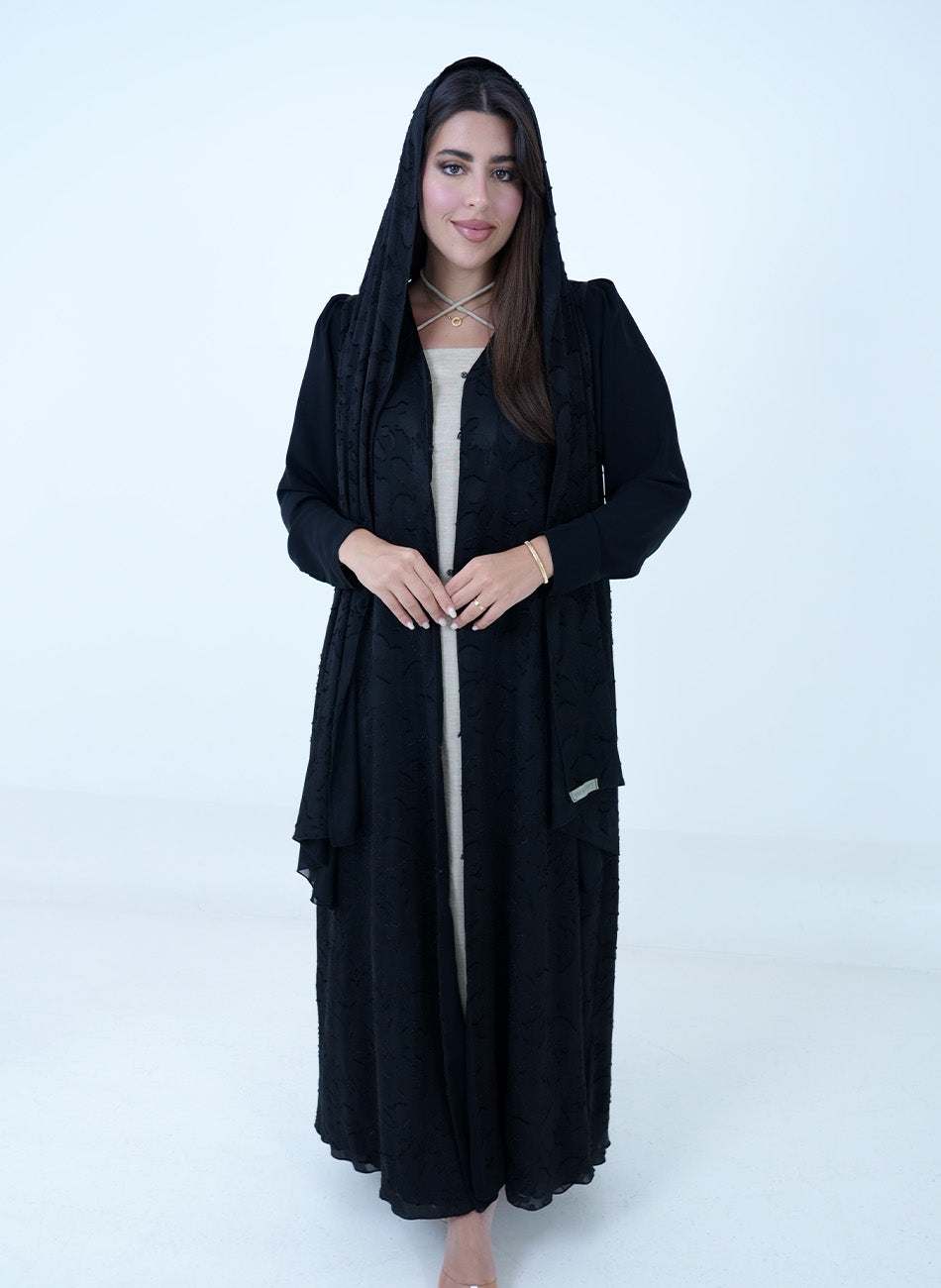 Flower chiffon Abaya + Shaila