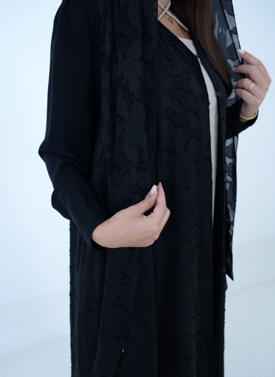 Flower chiffon Abaya + Shaila
