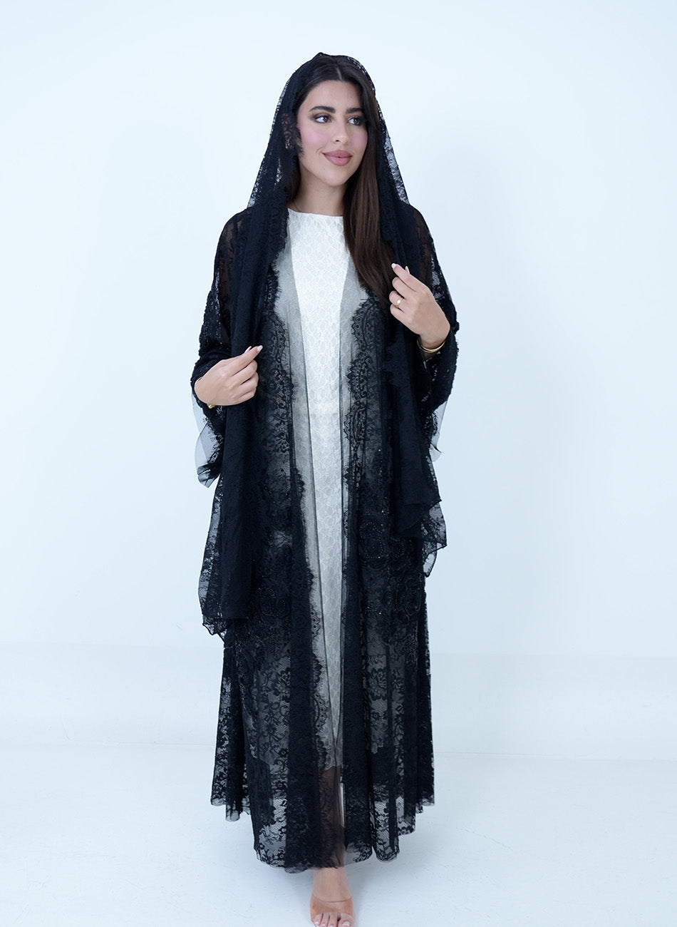 Lace Éclat Abaya + Shaila