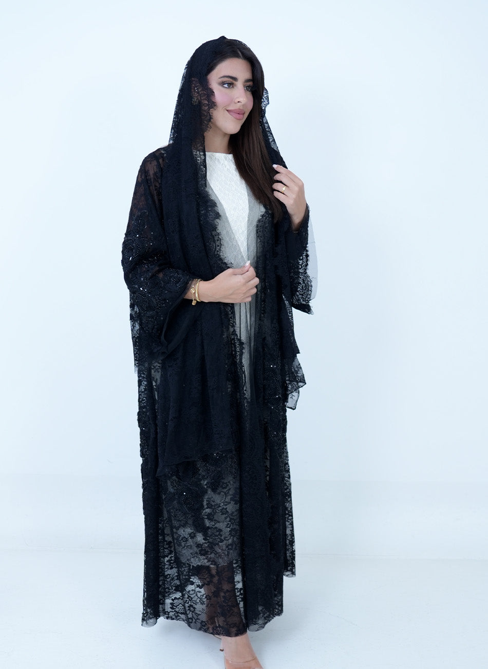 Lace Éclat Abaya + Shaila