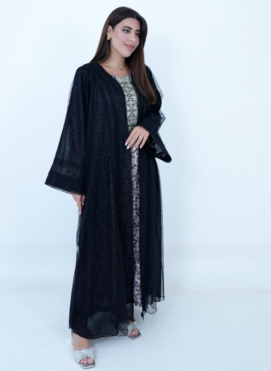 Chiffon x tulle Abaya & Shaila