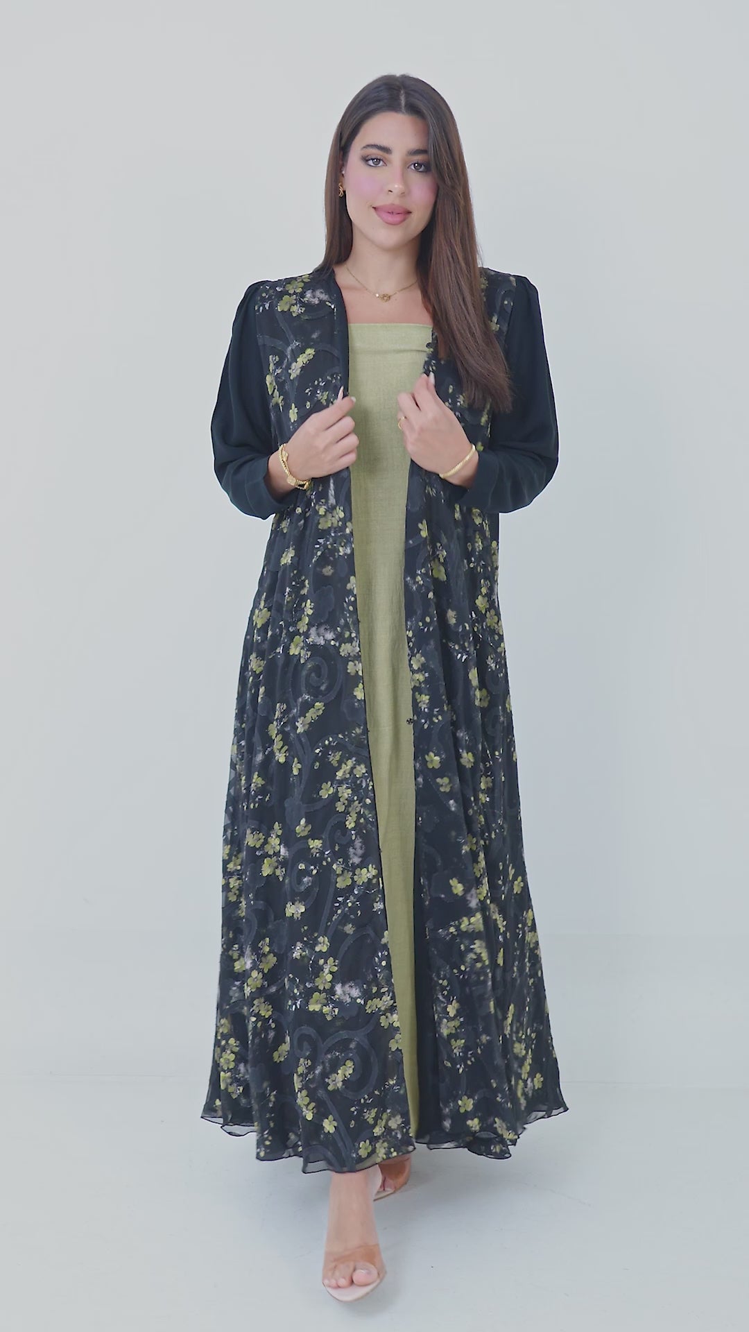 Yellow Bloom Abaya + Shaila