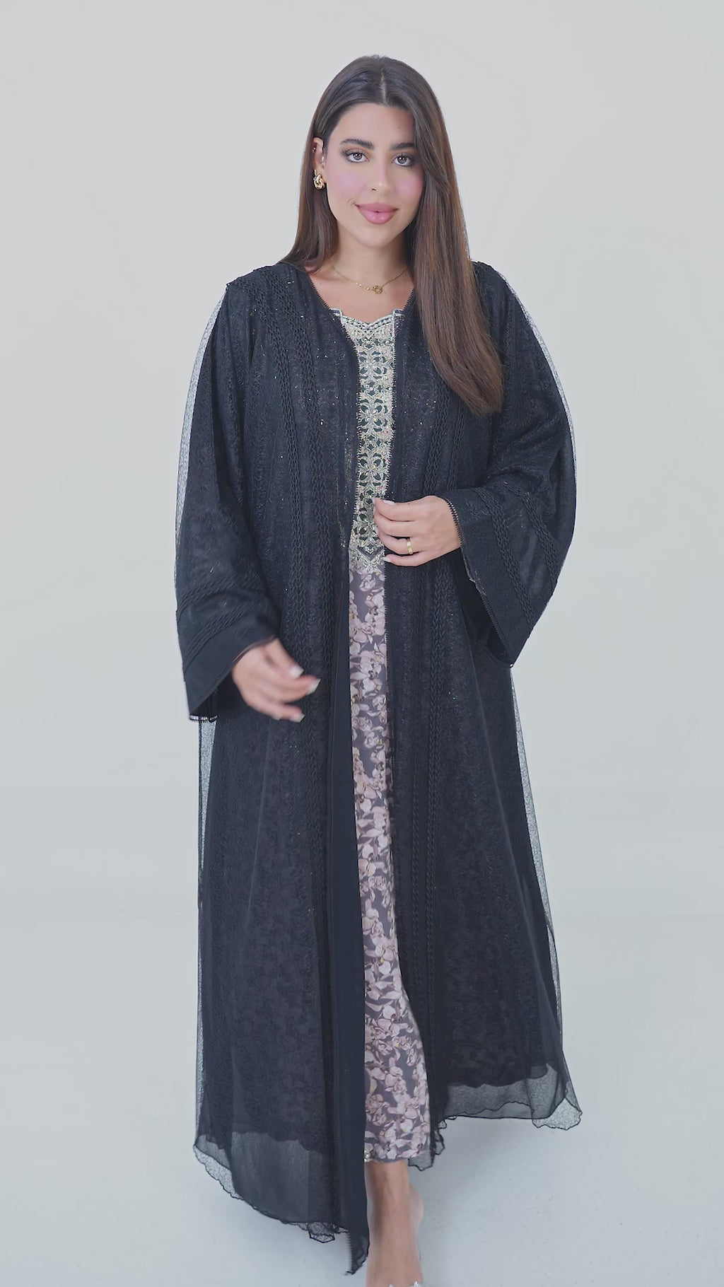 Chiffon x tulle Abaya & Shaila