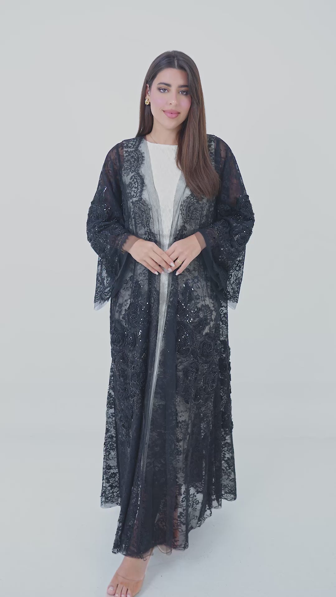 Lace Éclat Abaya + Shaila