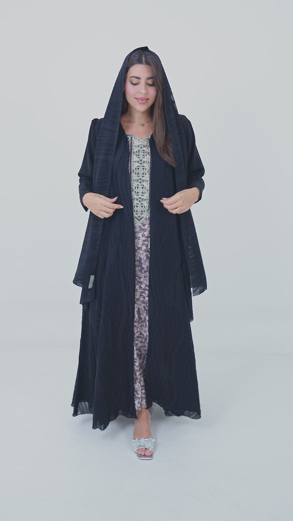 Waves buff Abaya + Shaila