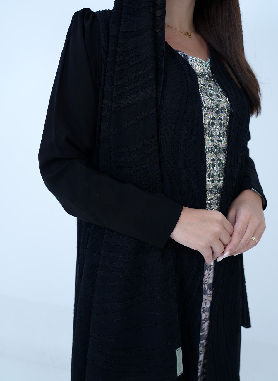 Waves buff Abaya + Shaila